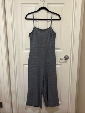 Y2K Mind Code Gray Spaghetti-Strap Wide-Leg Jumpsuit- Size M ??